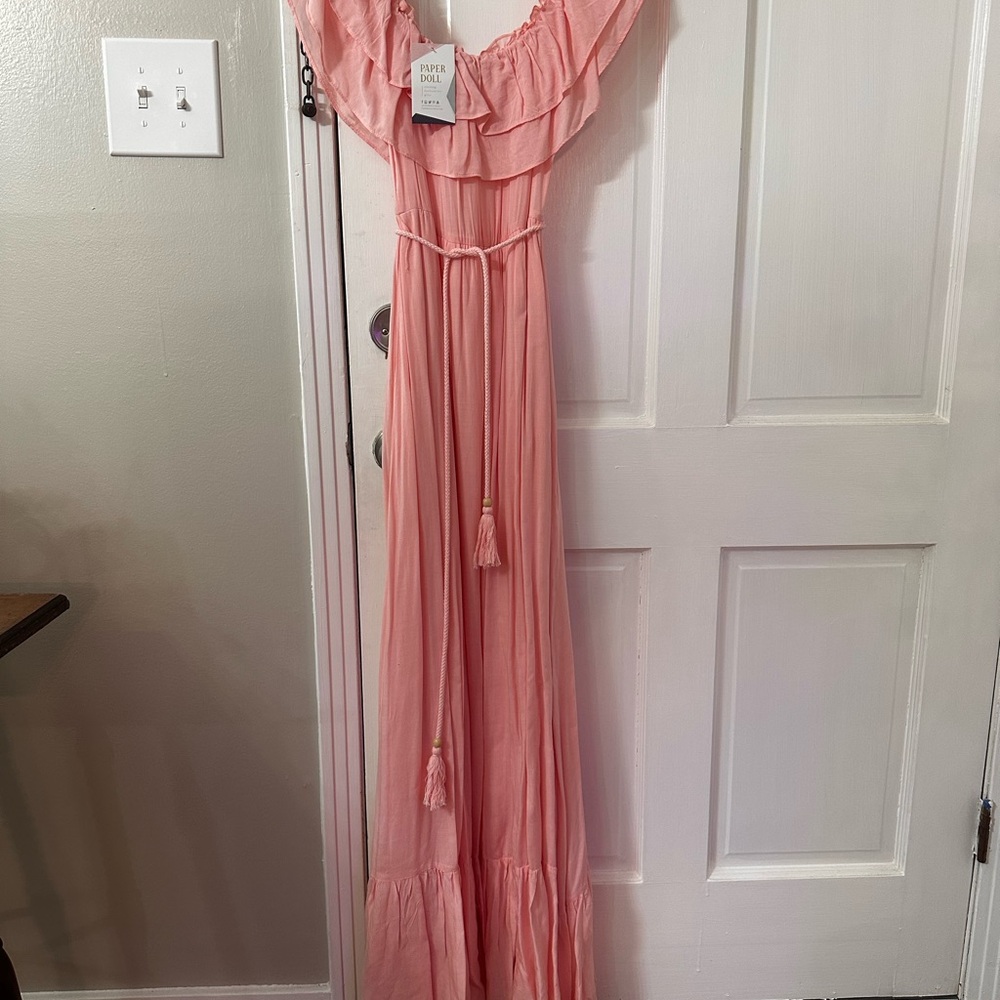 NWT Dress Day Elegant Off-Shoulder Pink Maxi Dress - Picture 3 of 7